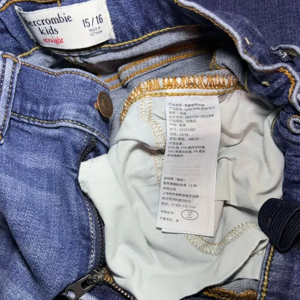 Abercrombie-fitch Boys size 15/16 Blue and Navy Jeans